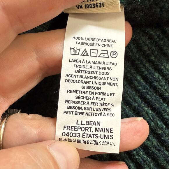 LL Bean Full Zip Cardigan Sweater Size S Classic Rag 100% Lambs Wool Fair Isle - Picture 13 of 16